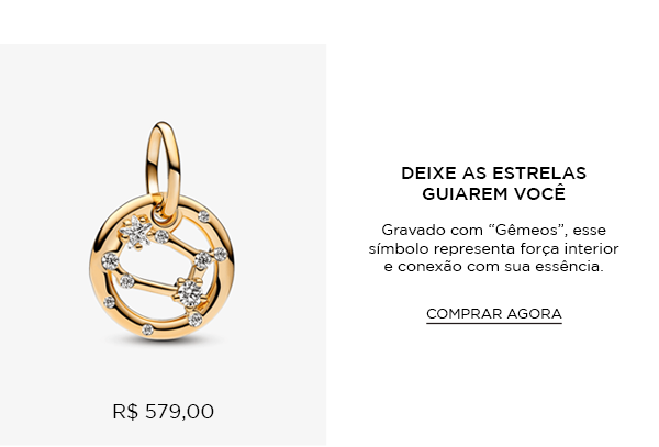 Pingente Signo Gêmeos - Charm de Ouro Pendente