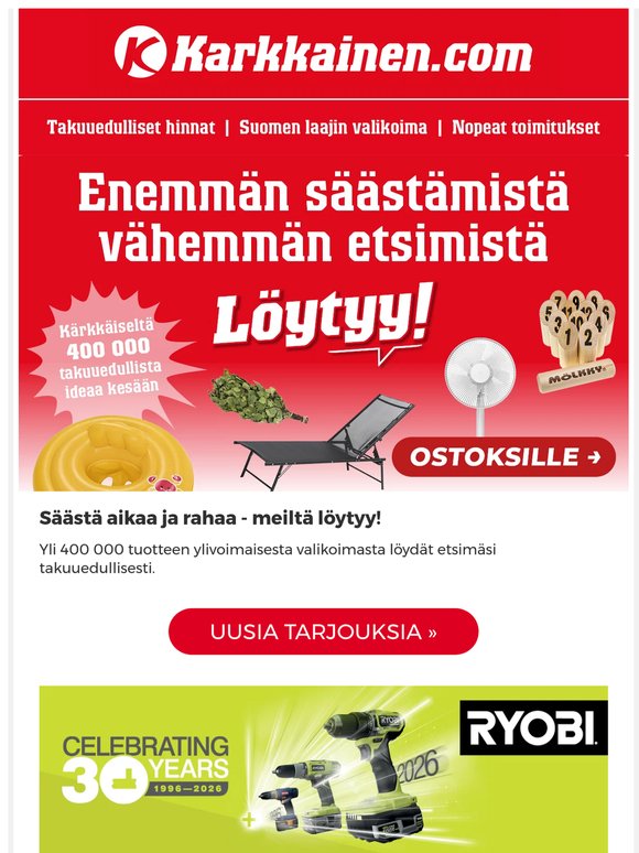 Säästä aikaa ja rahaa - meiltä löytyy!