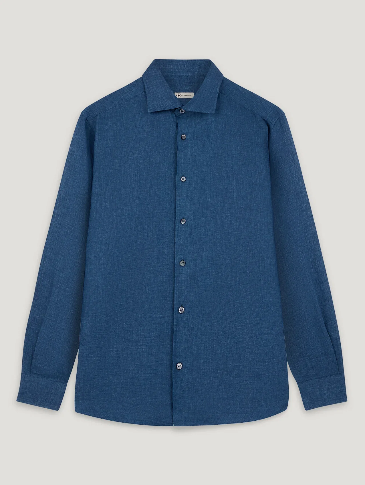 Image of Navy Linen Richmond Shirt