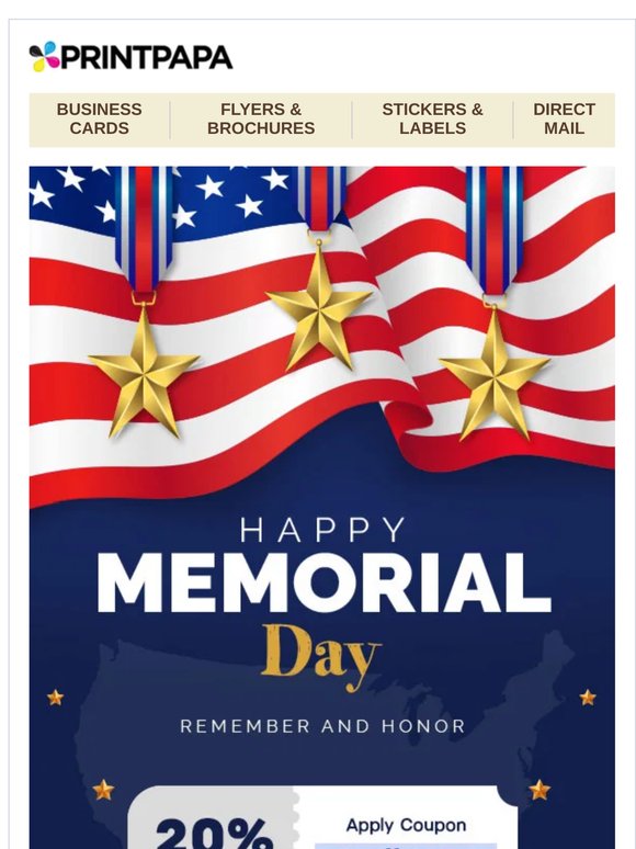 Your Memorial Day Print Event Starts Now