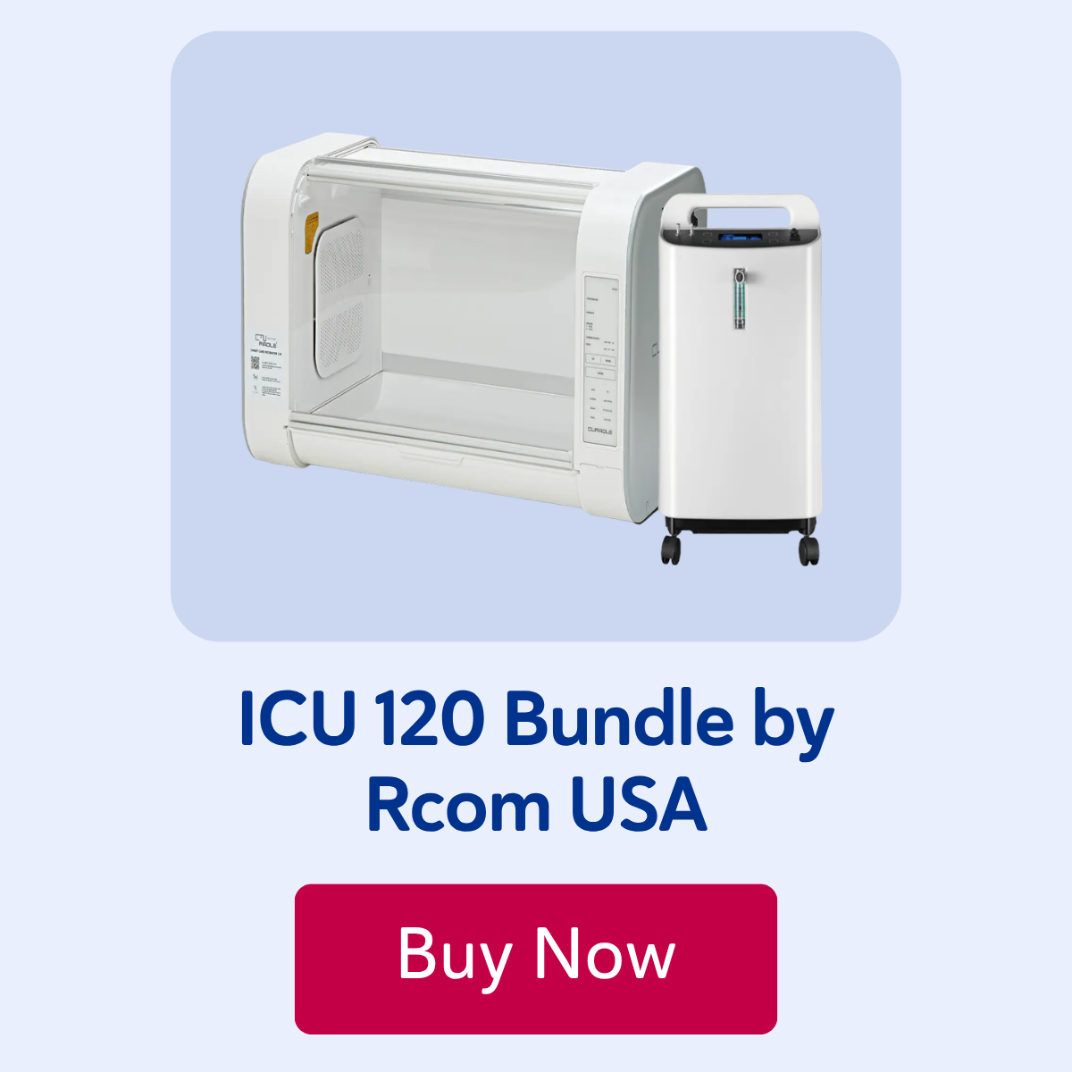 ICU 120 Bundle with 5L Veterinarian Oxygen Concentrator by Rcom USA