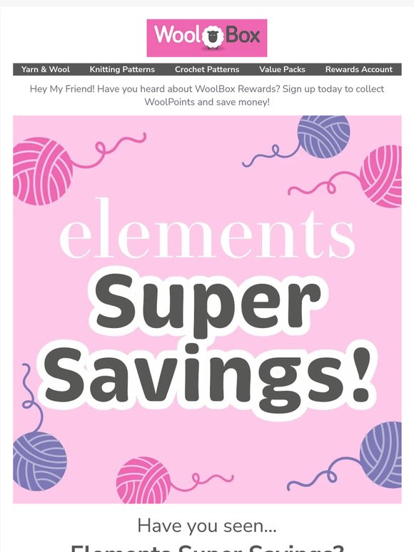 Elements Yarns are Here With Super Savings! 🩷
