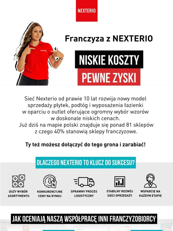 Pewny zysk, niskie koszty to franczyza w Nexterio!