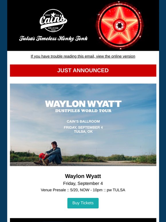 Waylon Wyatt, The Midnight, Starbomb, Indigenous Day announced! Shrek Rave, Bingo Loco, Kolby Cooper coming up!