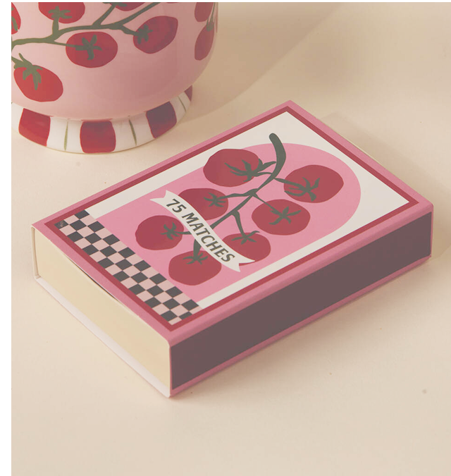 Illustrated Tomato Vine Match Box With Matches