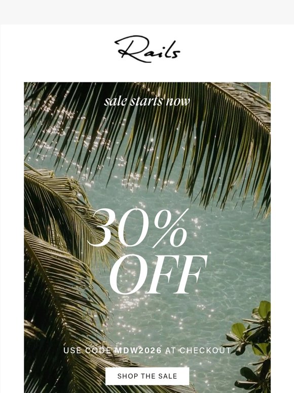 30% OFF STARTS NOW ✨