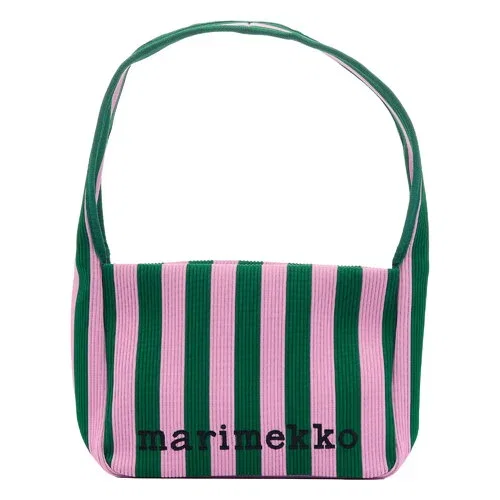 Knitted Shoulderbag Merirosvo, rosa - verde scuro