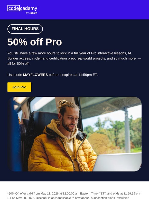 50% off ends today
