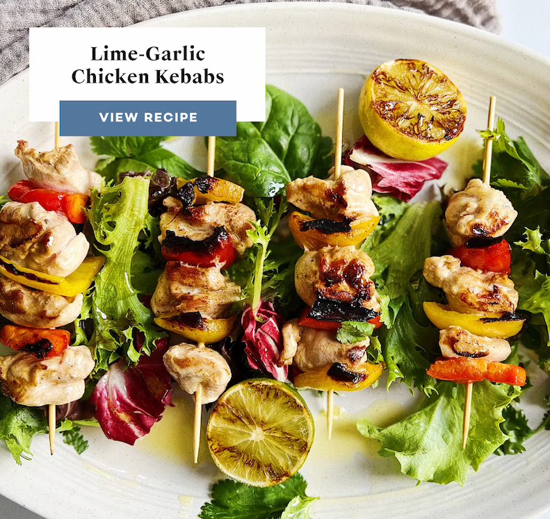 Lime-Garlic Chicken Kebabs