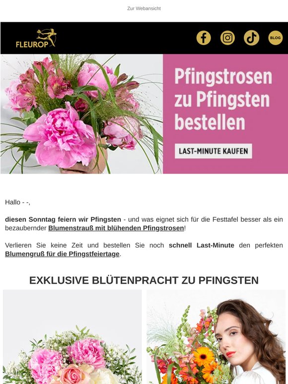 Jetzt noch schnell Pfingstrosen zum Pfingstfest bestellen!