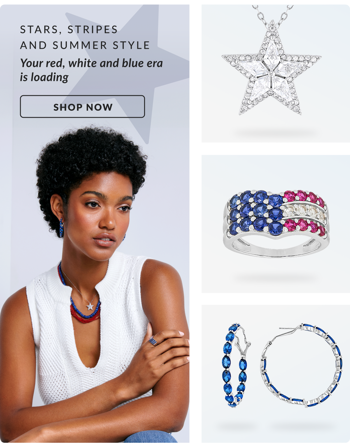 Stars, Stripes and Summer Style. Your red, white and blue era is loading. 