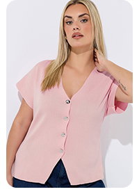 LIMITED COLLECTION Curve Light Pink Short Sleeve Compact Knitted Top