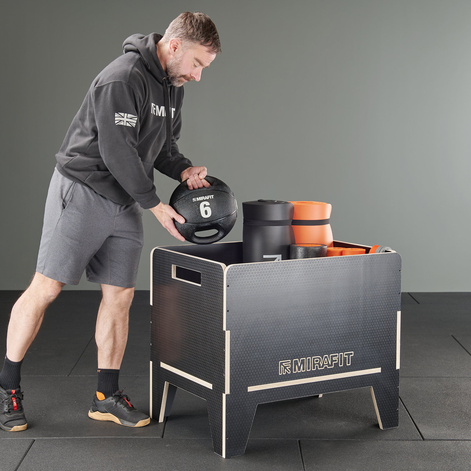Gym equipment storage box