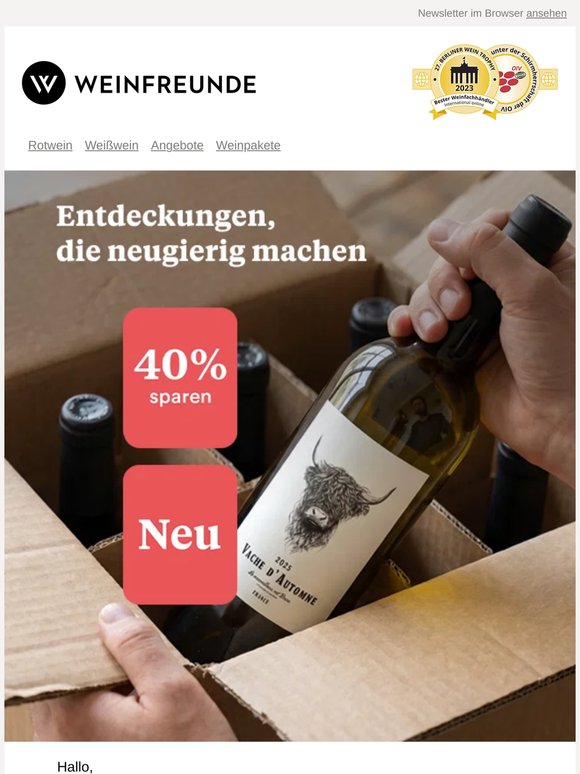 💘 Frisch verliebt in neue Weine