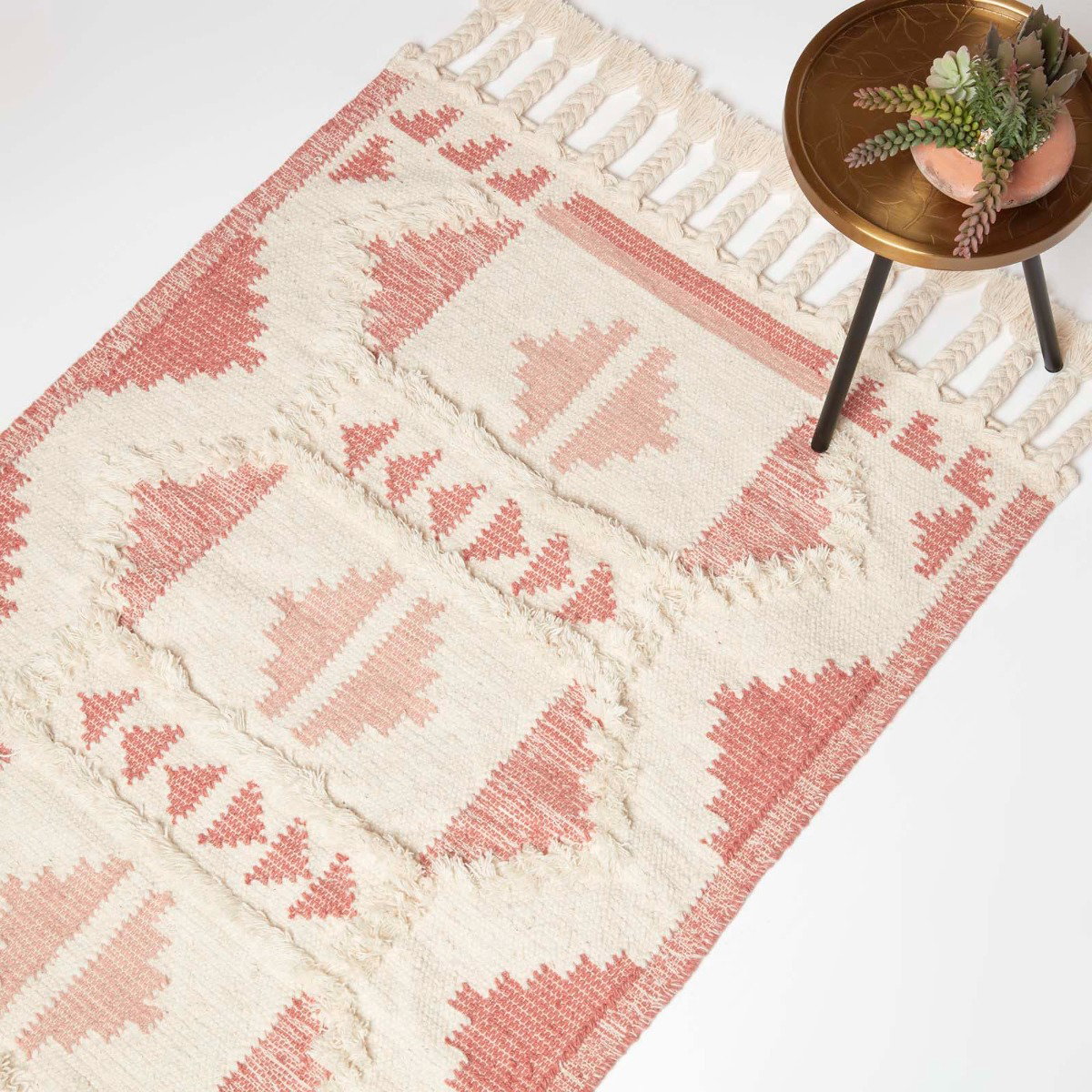 Image of Satara Pink Kilim Wool Rug 90 x 150 cm