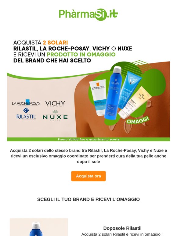⛱️🎁Solari + omaggio esclusivo con Rilastil, Vichy, Nuxe e La Roche-Posay