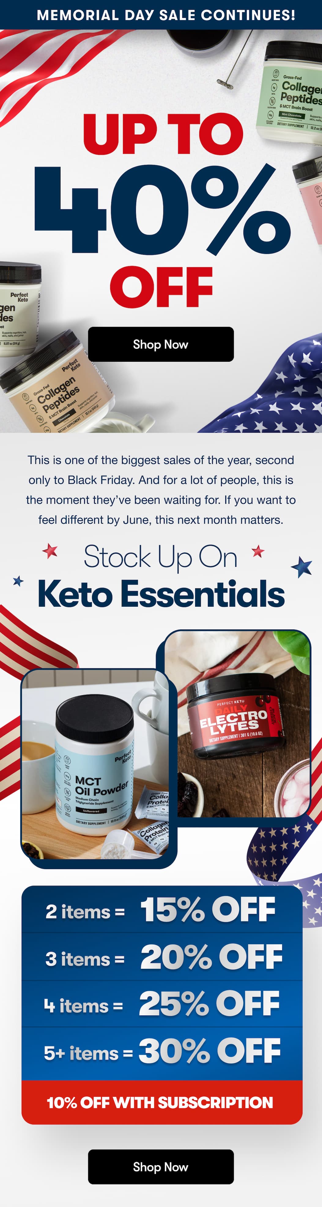 Up to 40% off Memorial Day Sale