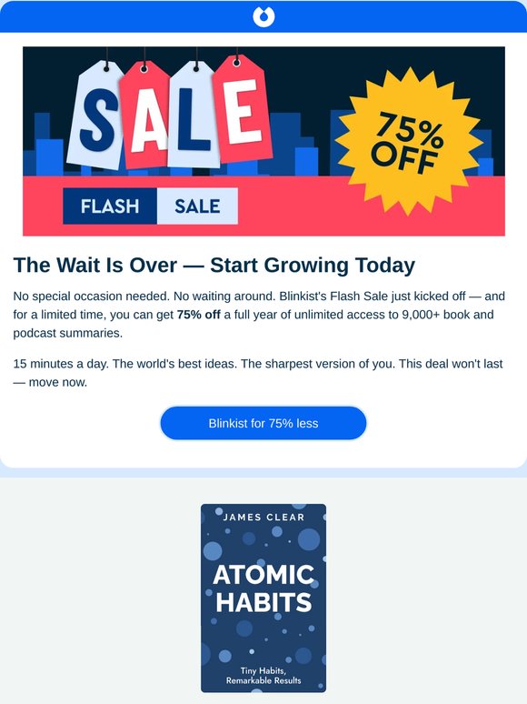 ⚡ 75% off Blinkist — Flash Sale starts now