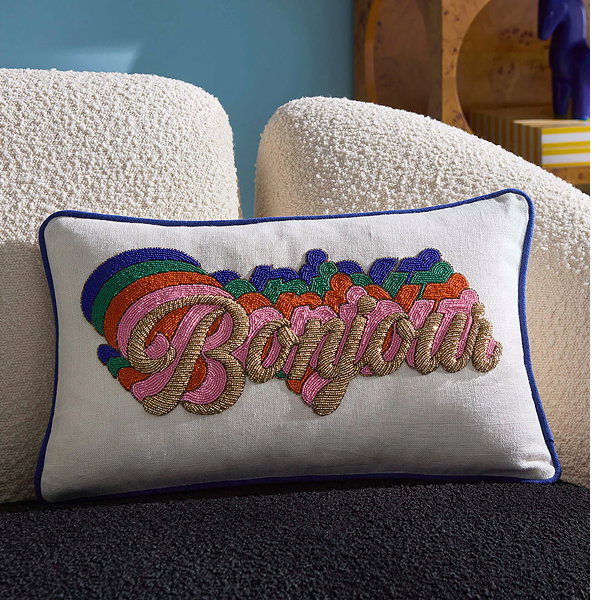Bonjour Beaded Pillow