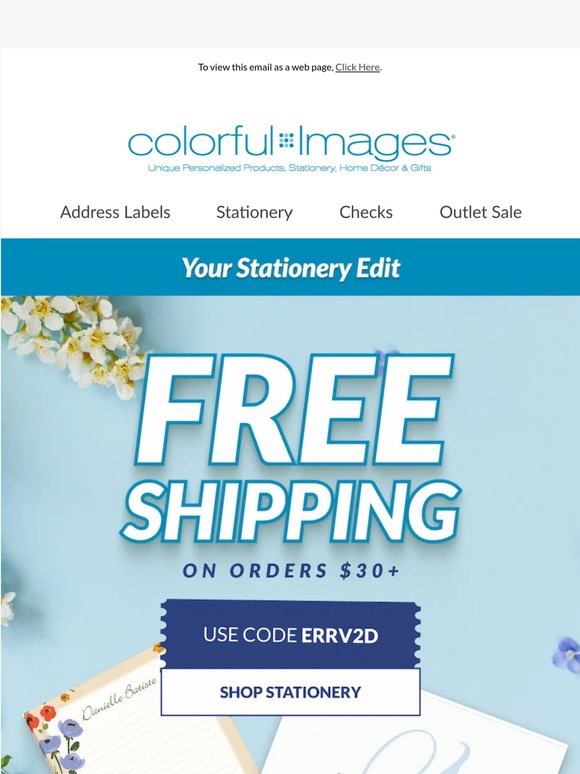 Free shipping on stationery favorites
