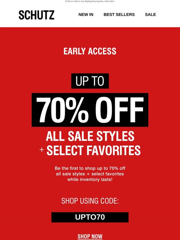 Early Access: Up to 70% OFF All Sale + Select Favorites