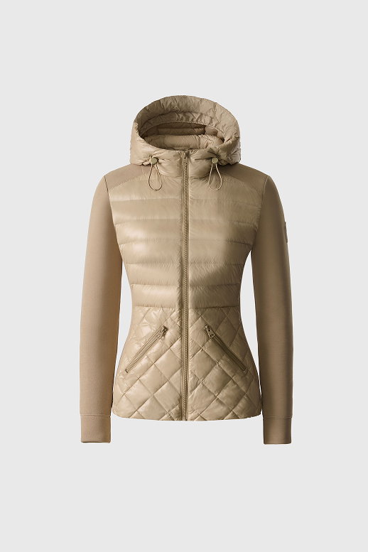 AGATHA Quilted Mixed-Media Hooded Jacket for Women
