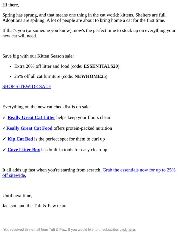 New cat? We've got you covered