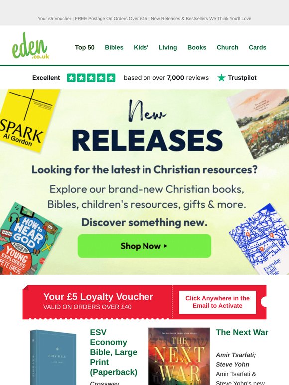 💚  ESV Economy Bible, Large Print (Paperback) & More |  New Releases & Eden Customer Favourites
