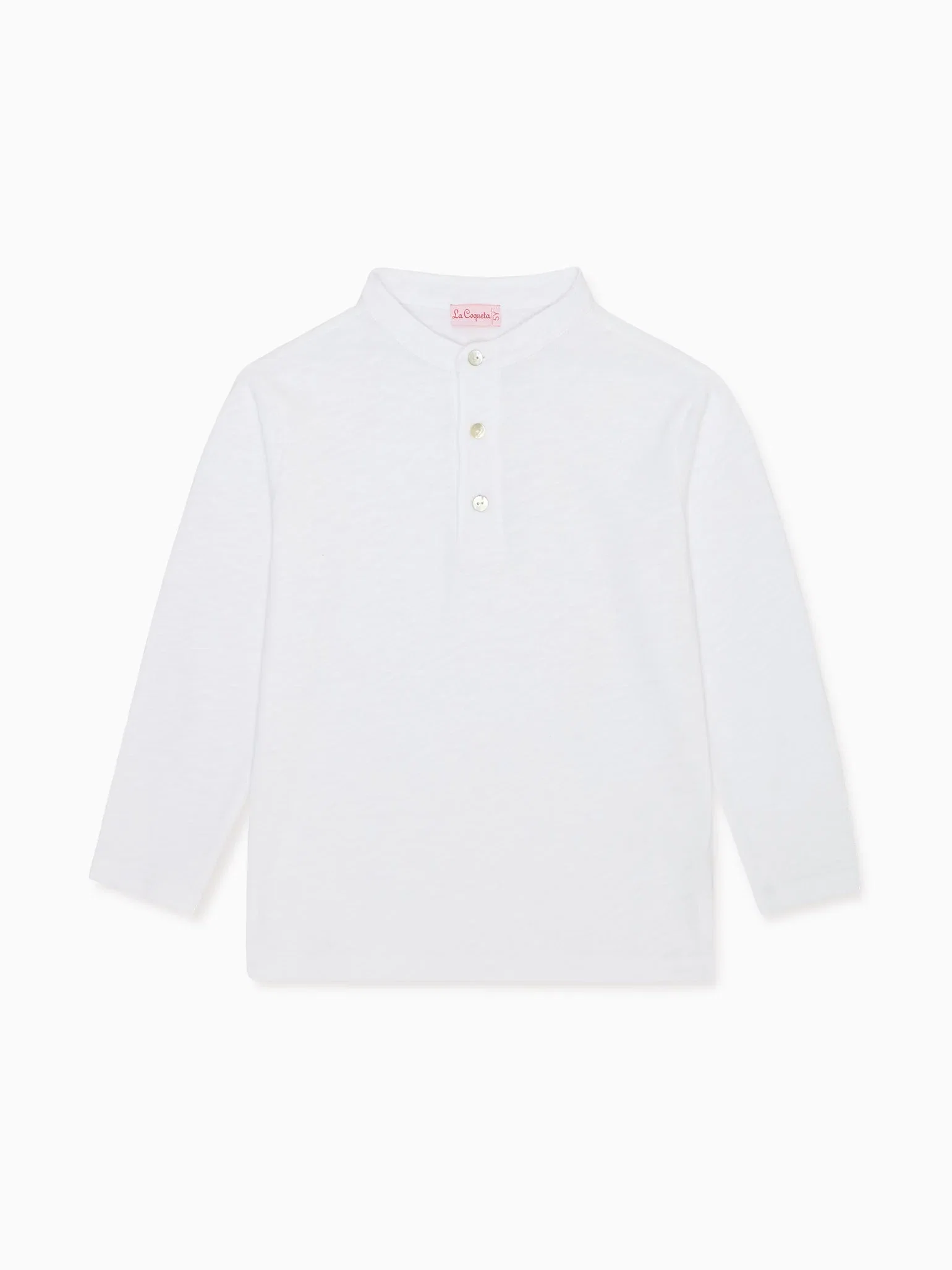 Image of White Marco Boy Long Sleeve Polo Shirt