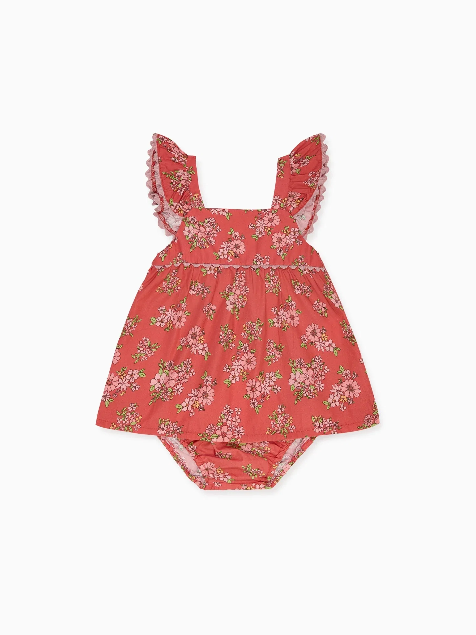 Image of Red Floral Elicia Baby Girl Summer Set