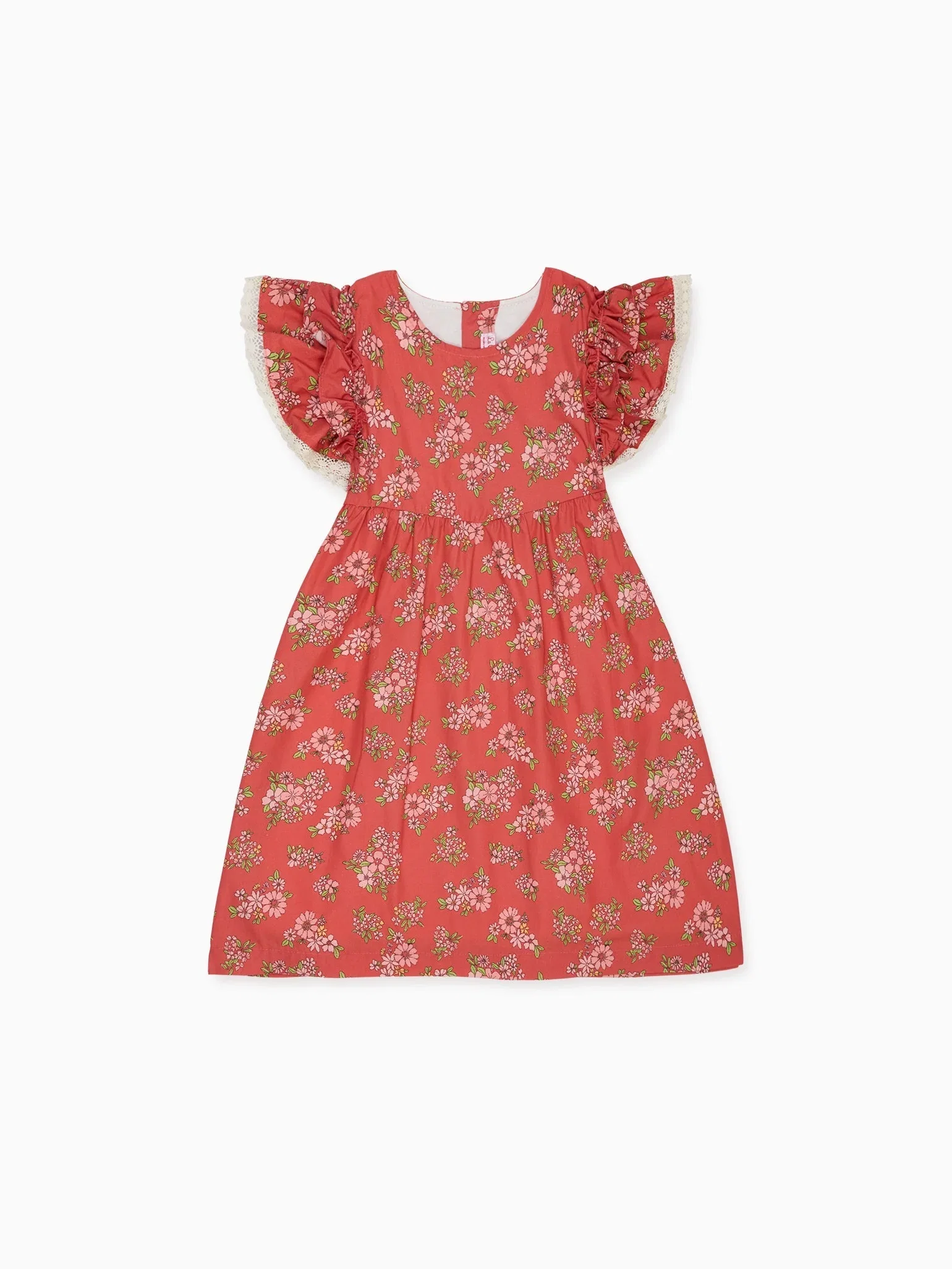 Image of Red Floral Elsie Girl Empire Dress