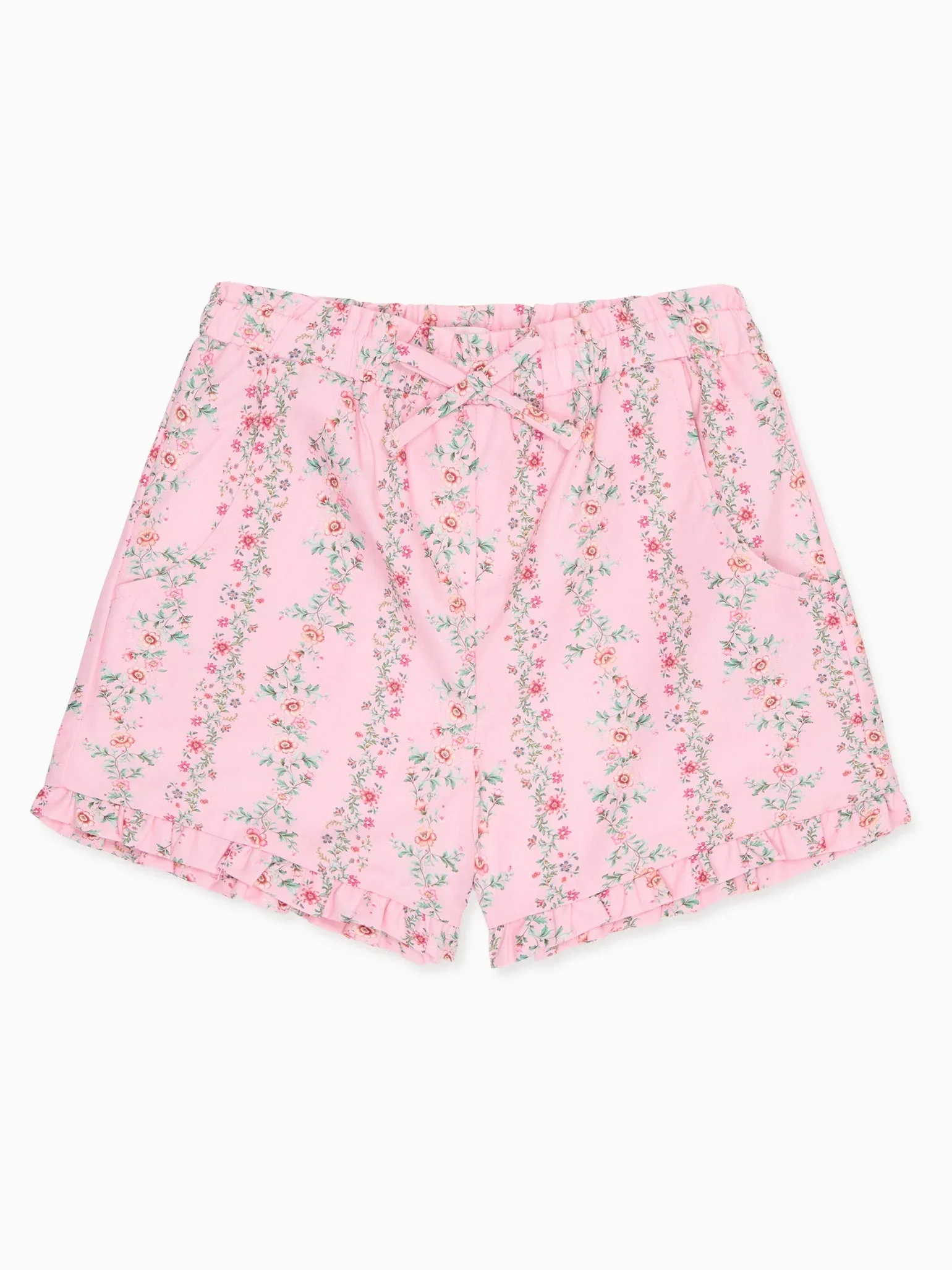 Image of Pink Garland Flores Cotton Girl Shorts