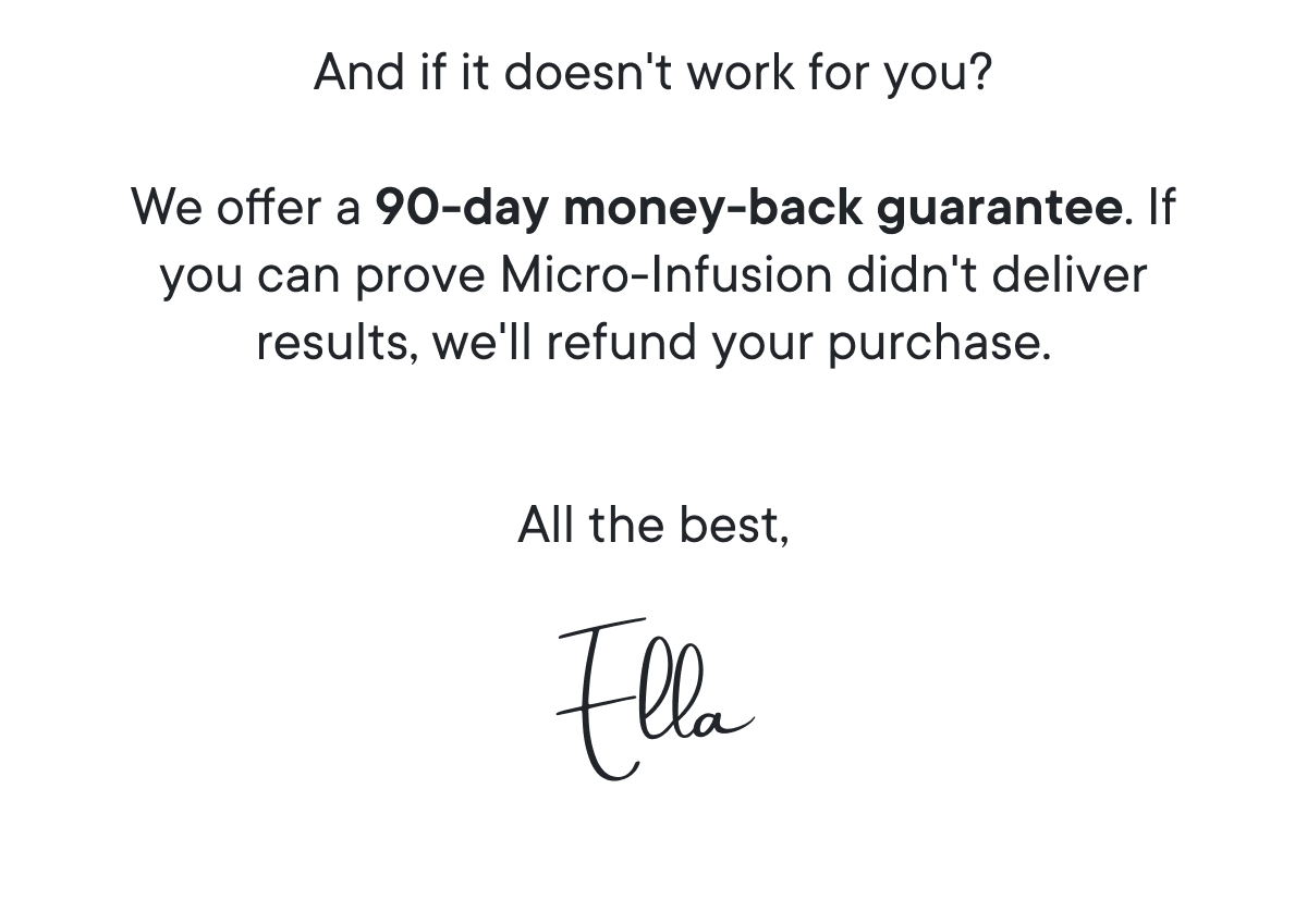 And if it doesn't work for you? We offer a 90-day money-back guarantee.