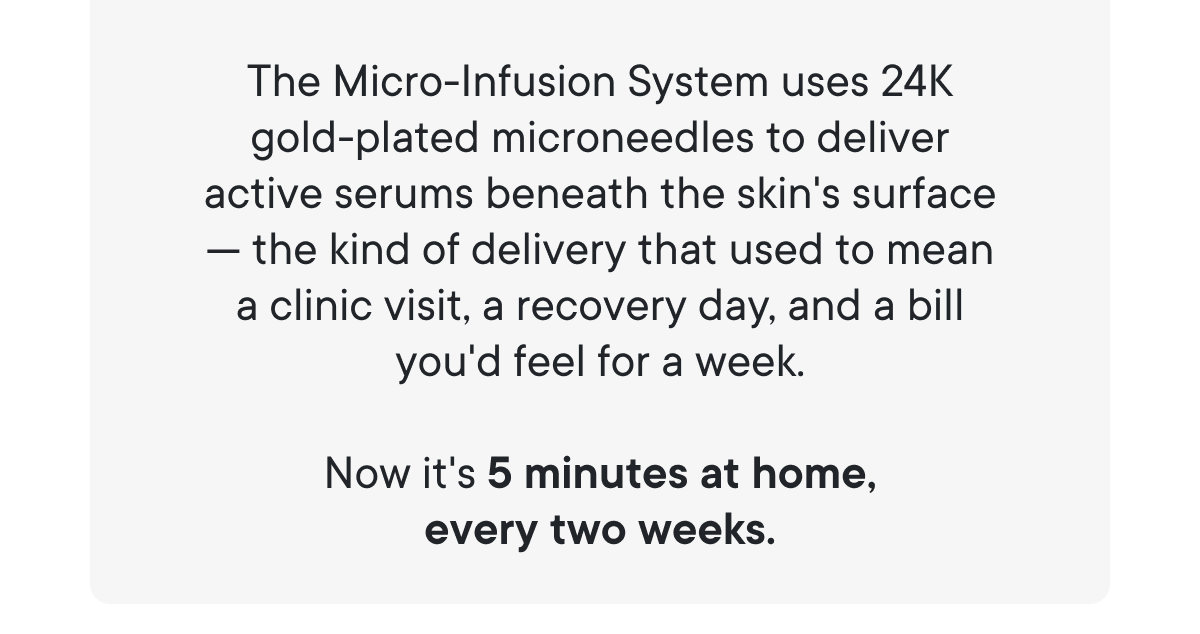 Now it's 5 minutes at home, every two weeks.