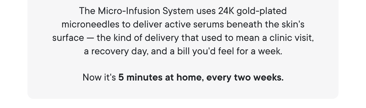 Now it's 5 minutes at home, every two weeks.