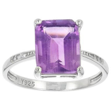 Purple Amethyst Rhodium Over Sterling Silver Ring 2.75ctw