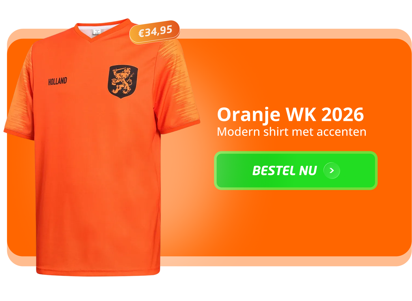 Oranje WK 2026 Modern shirt met accenten
