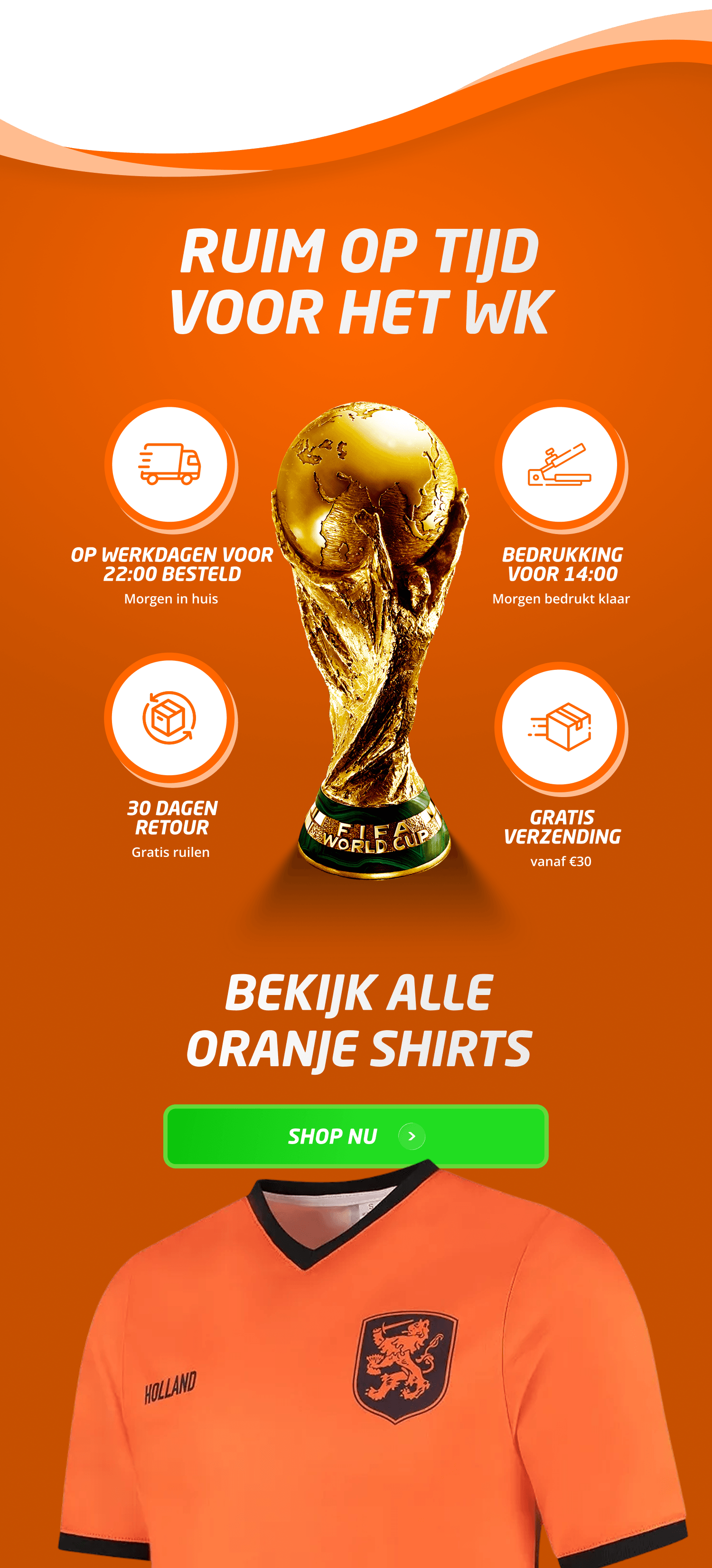 Ruim op tijd voor het WK