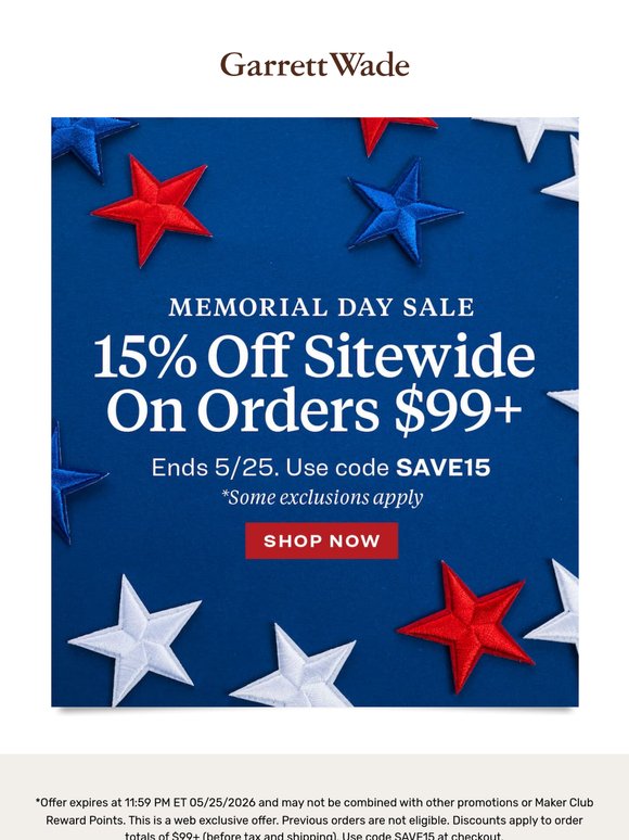 🇺🇸 Memorial Day Sale!