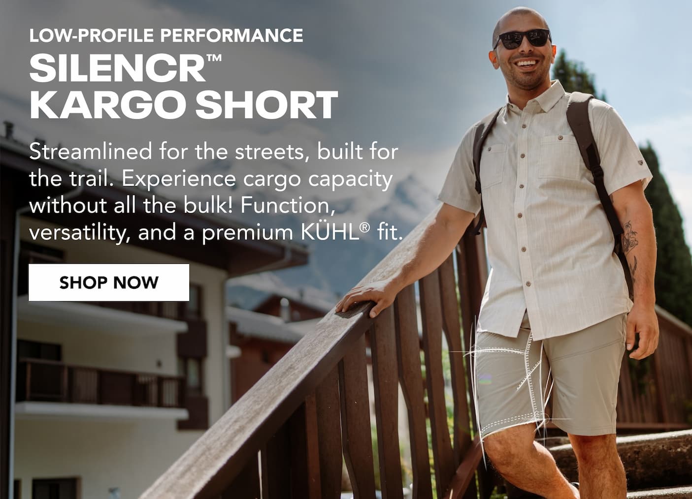 Low-profile performance silencr kargo short. Streamlined for the streets, built for the trail.