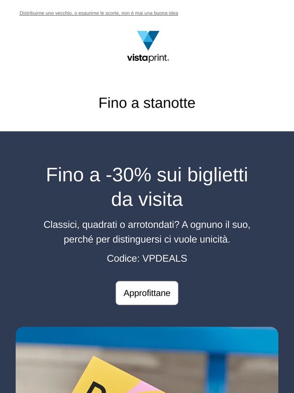 Non perderti le offerte: fino a -30% sui biglietti da visita 👀