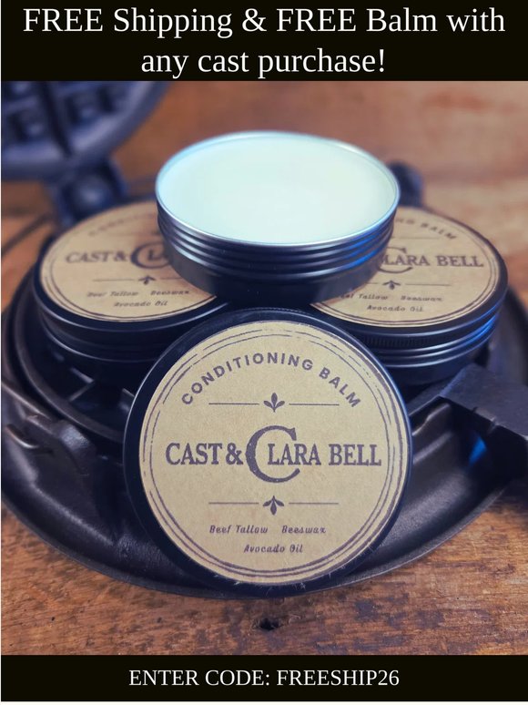 NOW: Memorial Weekend Giveaway - FREE Shipping AND FREE Cast Iron Conditioning Balm
