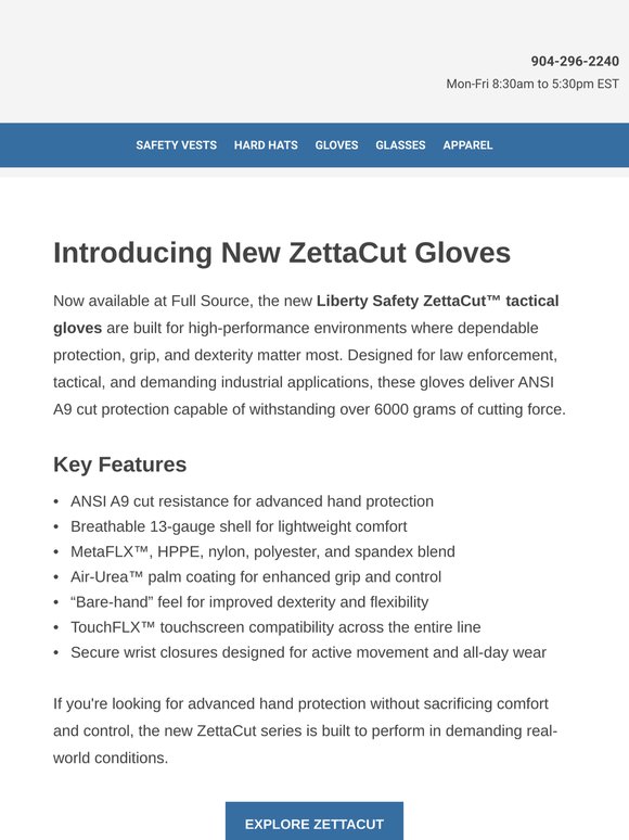 Introducing ZettaCut Gloves by Liberty Safety