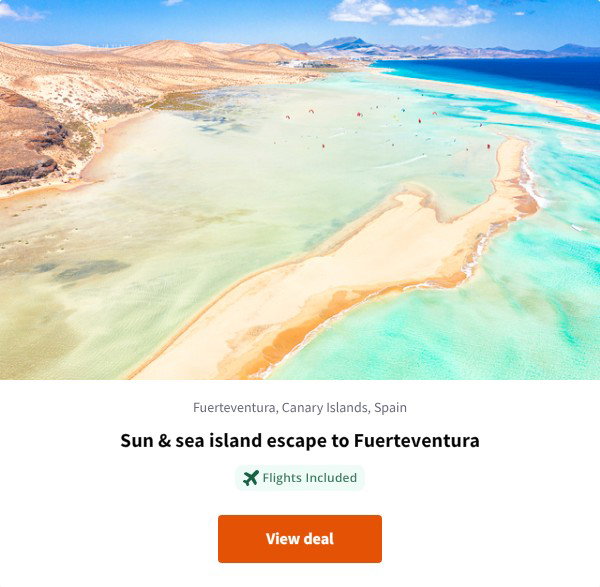 Sun &amp; sea island escape to Fuerteventura