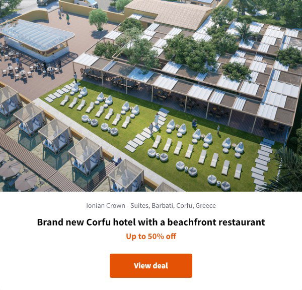 Brand new Corfu hotel with a beachfront restaurant