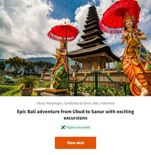 Epic Bali adventure from Ubud to Sanur with exciting excursions