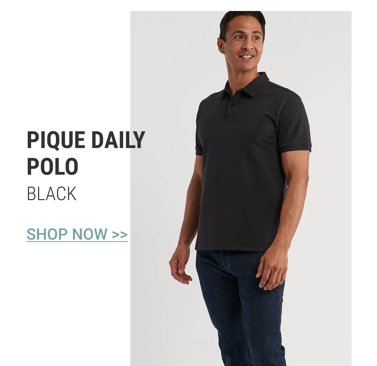 Black Pique Daily Polo