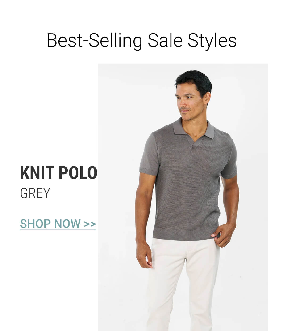 Grey Knit Polo