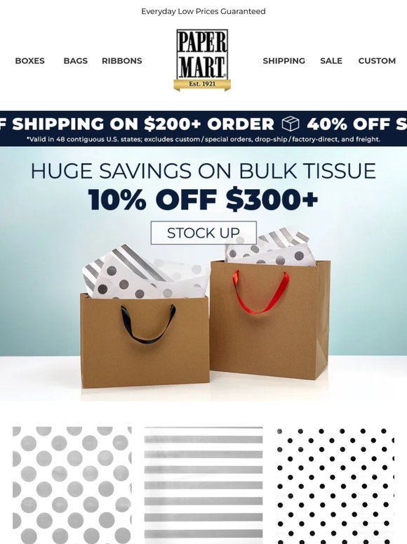 Huge Savings on Bulk Tissue + 15% Off Sitewide