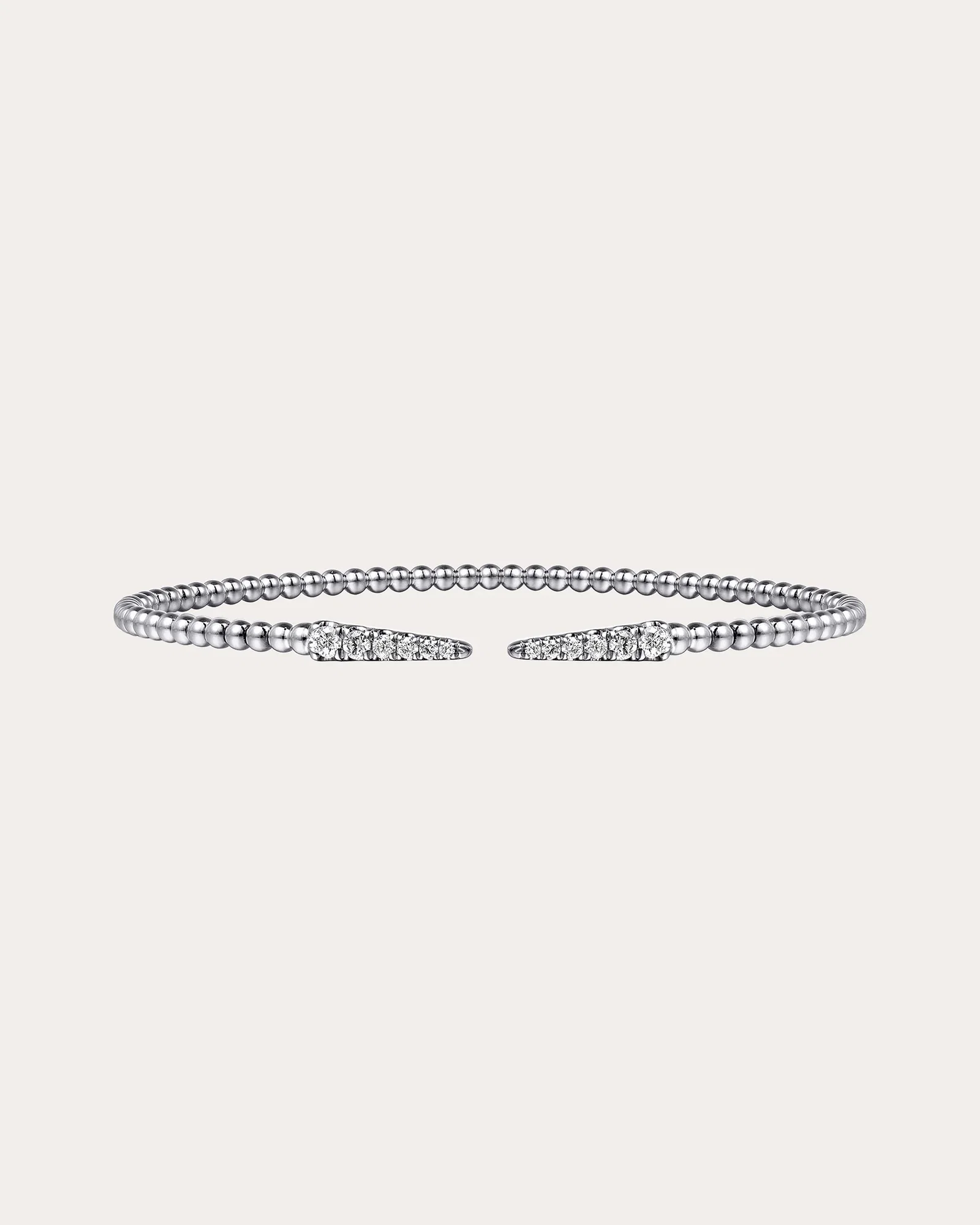 Diamond & 14k White Gold Bujukan Spikes Cuff